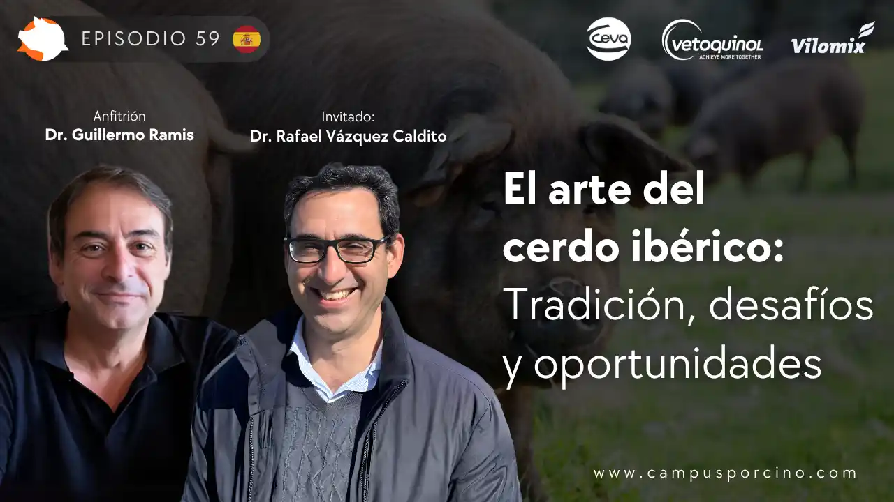 En este episodio, el Dr. Rafael Vázquez Caldito continúa explorando el arte del cerdo ibérico, profundizando en los desafíos actuales y las oportunidades que ofrece este sector, especialmente en el contexto de la producción sostenible y la mejora genética.